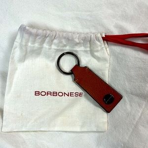 Borbonese keychain brand new leather keychain & authentic small dust bag